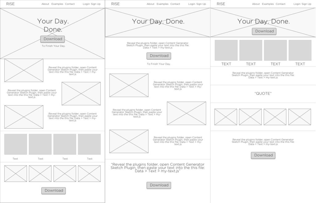 Set of Wireframes